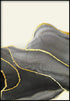 Piedra negra Oro real medio Póster